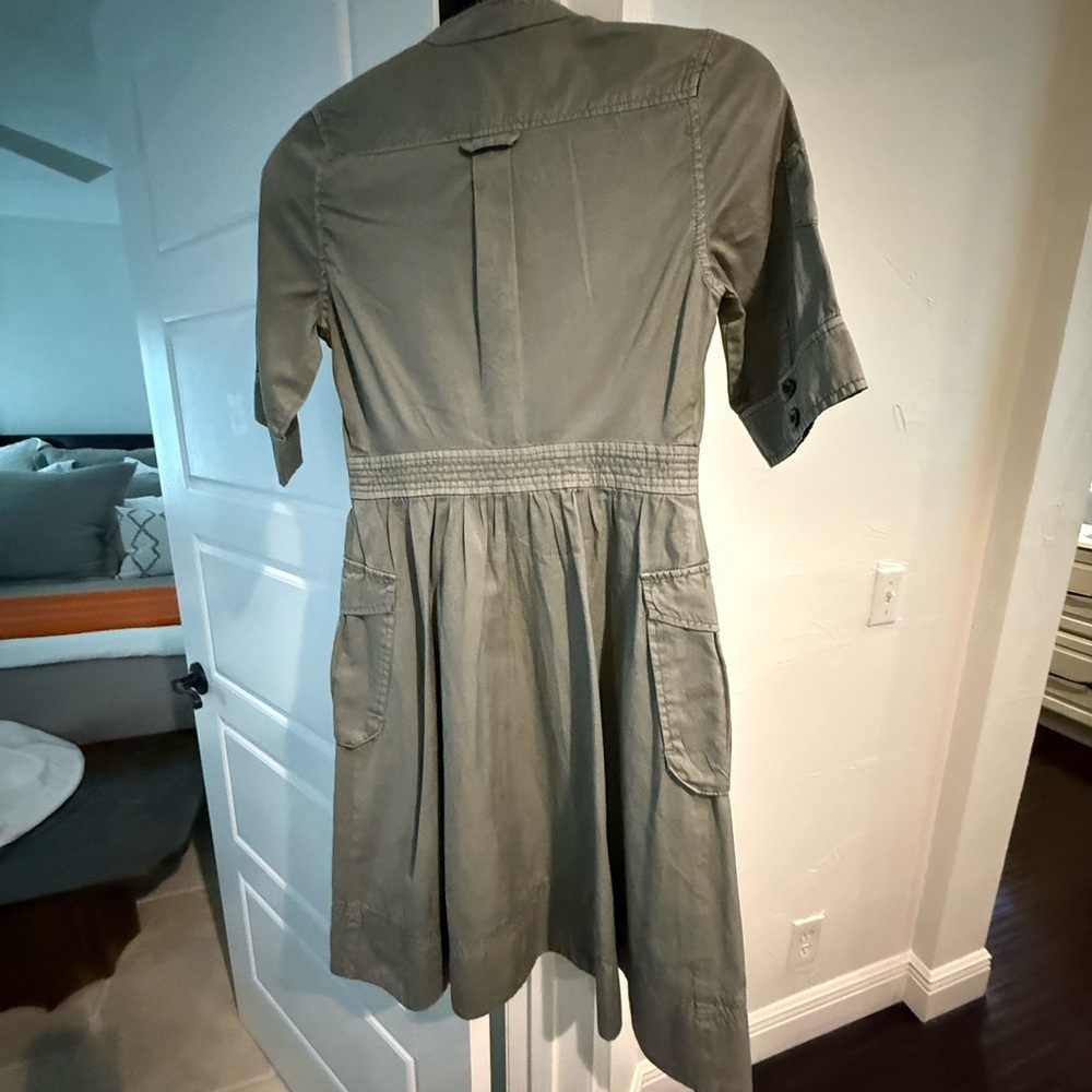 NWT MAEVE by Anthropologie olive green cargo mini dress XS - Picture 5 of 8